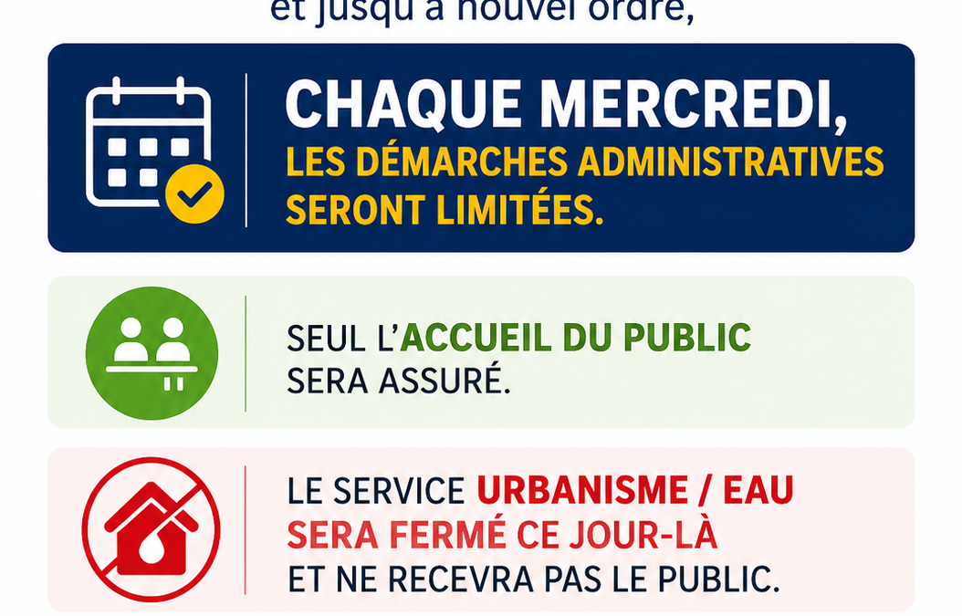Fonctionnement des services municipaux le mercredi